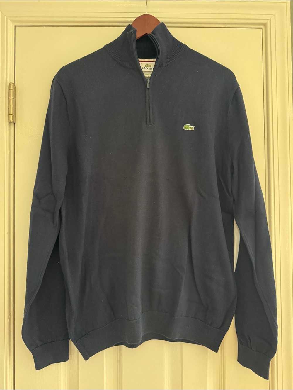 Lacoste Navy Blue Quarter-Zip Sweater